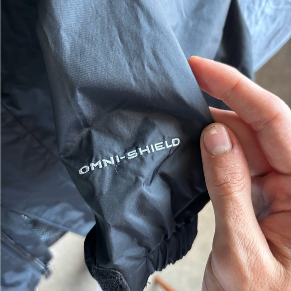 Black Columbia Windbreaker Jacket Omni-shield Size 14/16 Zip Up XL - Picture 6 of 16